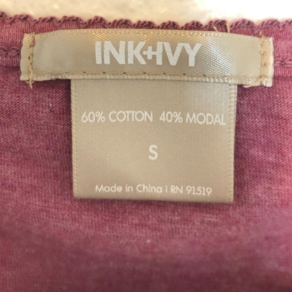 INK + IVY Pajamas Set Women's Small Red Fig Top & Bottom Joggers 2PC Long Sleeve - Picture 5 of 14